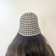 Ladies Houndstooth Pattern Cloche Hat by Alex Max CA9070