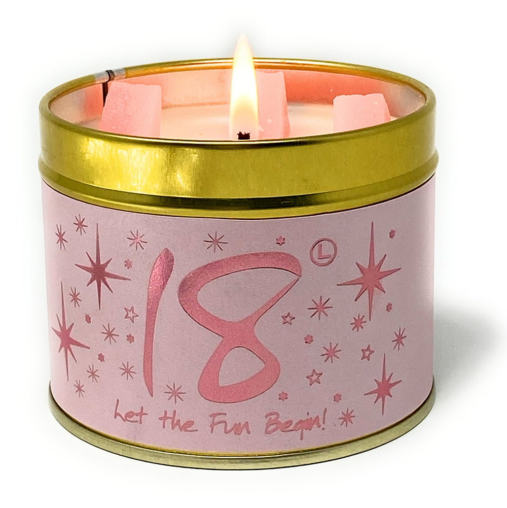 Lily-Flame Scented Candle Tin Perfect Gift HAPPY 18TH BIRTHDAY