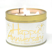 Lily-Flame Scented Candle Tin Perfect Gift HAPPY ANNIVERSARY