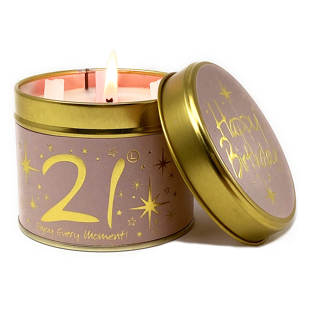 Lily-Flame Candle Tin Perfect Gift Happy 21st Birthday