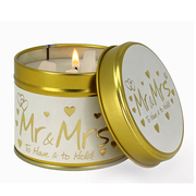 Lily-Flame Scented Candle Tin Perfect Gift MR & MRS WEDDING