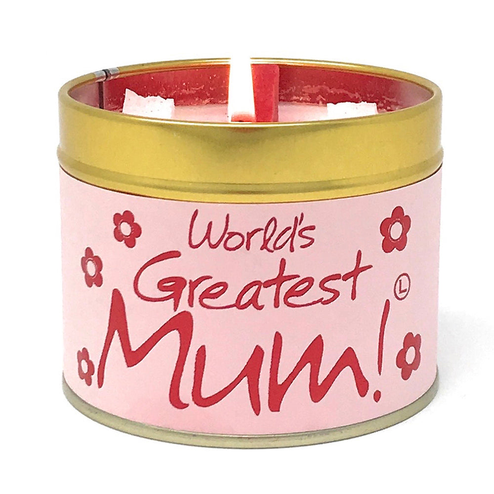 Lily-Flame Scented Candle Tin Perfect Gift WORLD'S GREATEST MUM