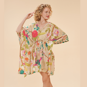 Ladies Beach Cover up Tropical Floral & Fauna By Powder Design BCU1 SS24