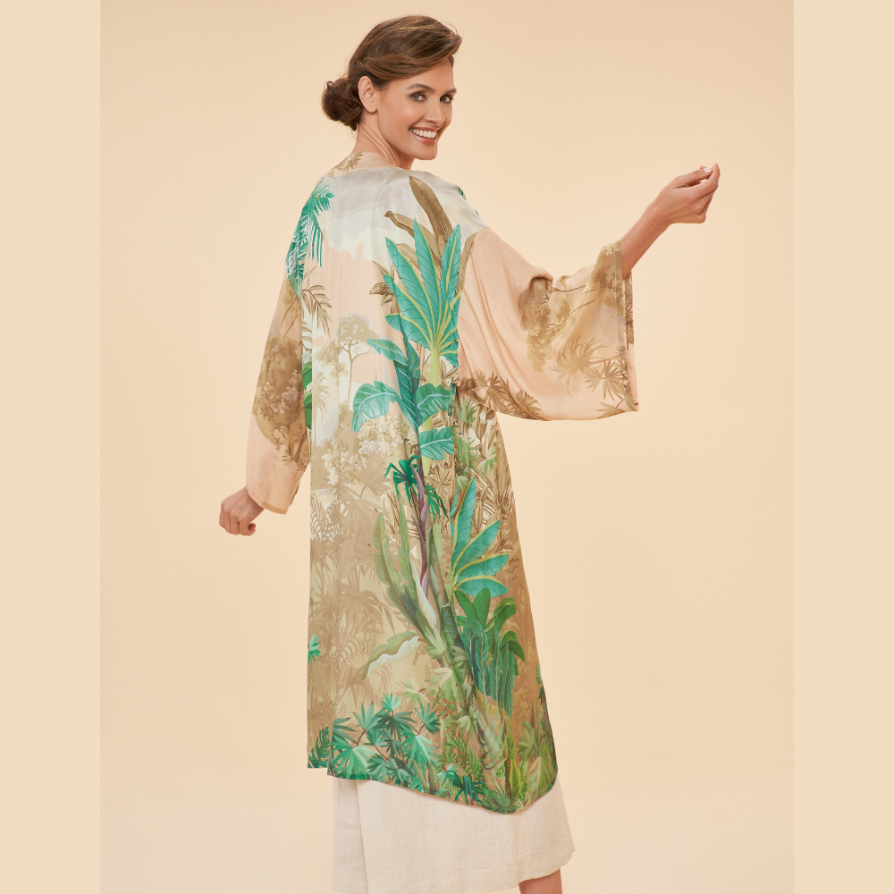 Ladies Kimono Gown Oasis Coconut By Powder Design PKG47 SS24