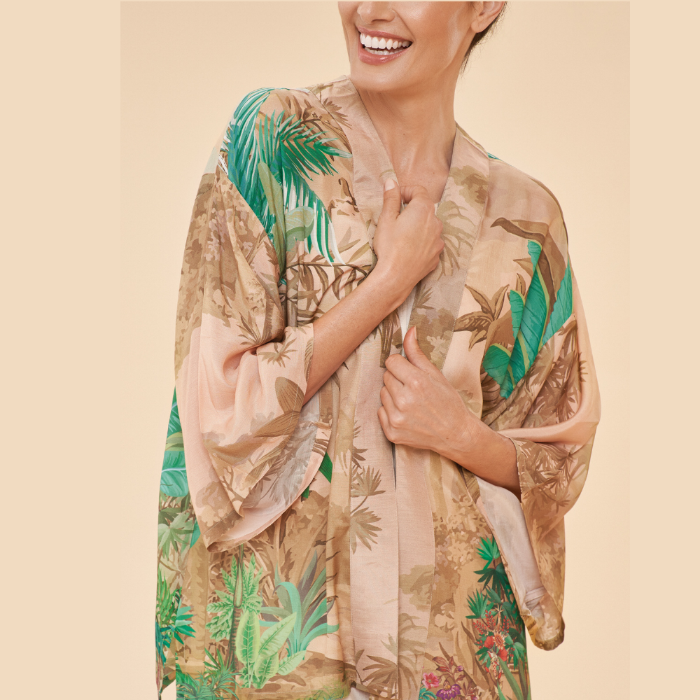 Ladies Kimono Jacket Oasis Coconut By Powder Design PKJ47 SS24