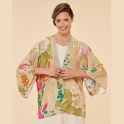 Ladies Kimono Jacket Tropical Flora & Fauna By Powder Design PKJ SS24