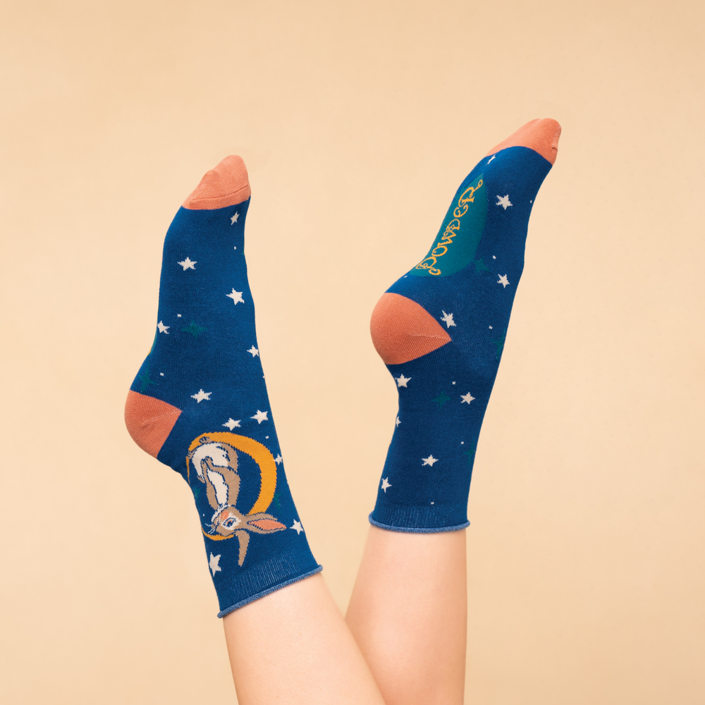 Ladies Bamboo Mix Ankle Sock Bedtime Bunny Perfect Gift by Powder Design