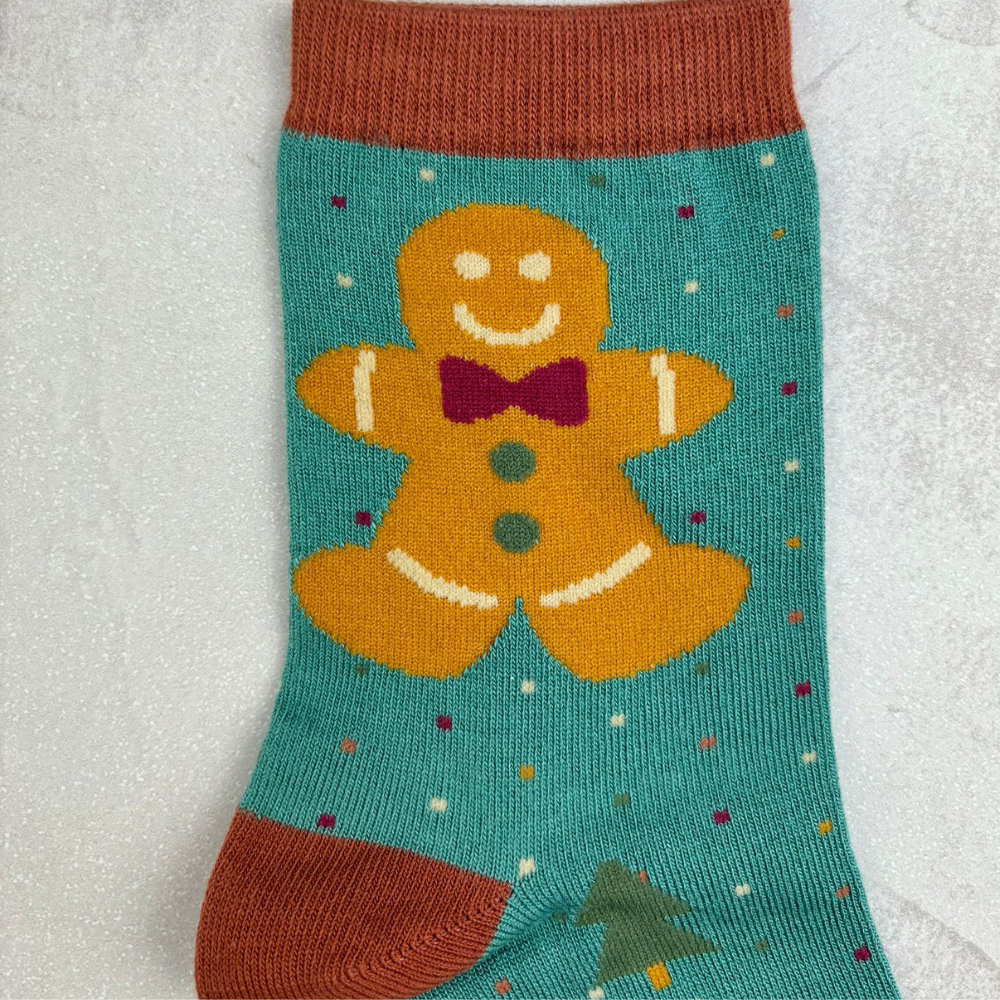 Ladies Bamboo Mix Ankle Sock Gingerbread Man Perfect Gift by Powder Design AW23