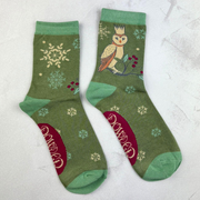 Ladies Bamboo Mix Ankle Sock Royal Highness Owl Perfect Gift by Powder Design AW23