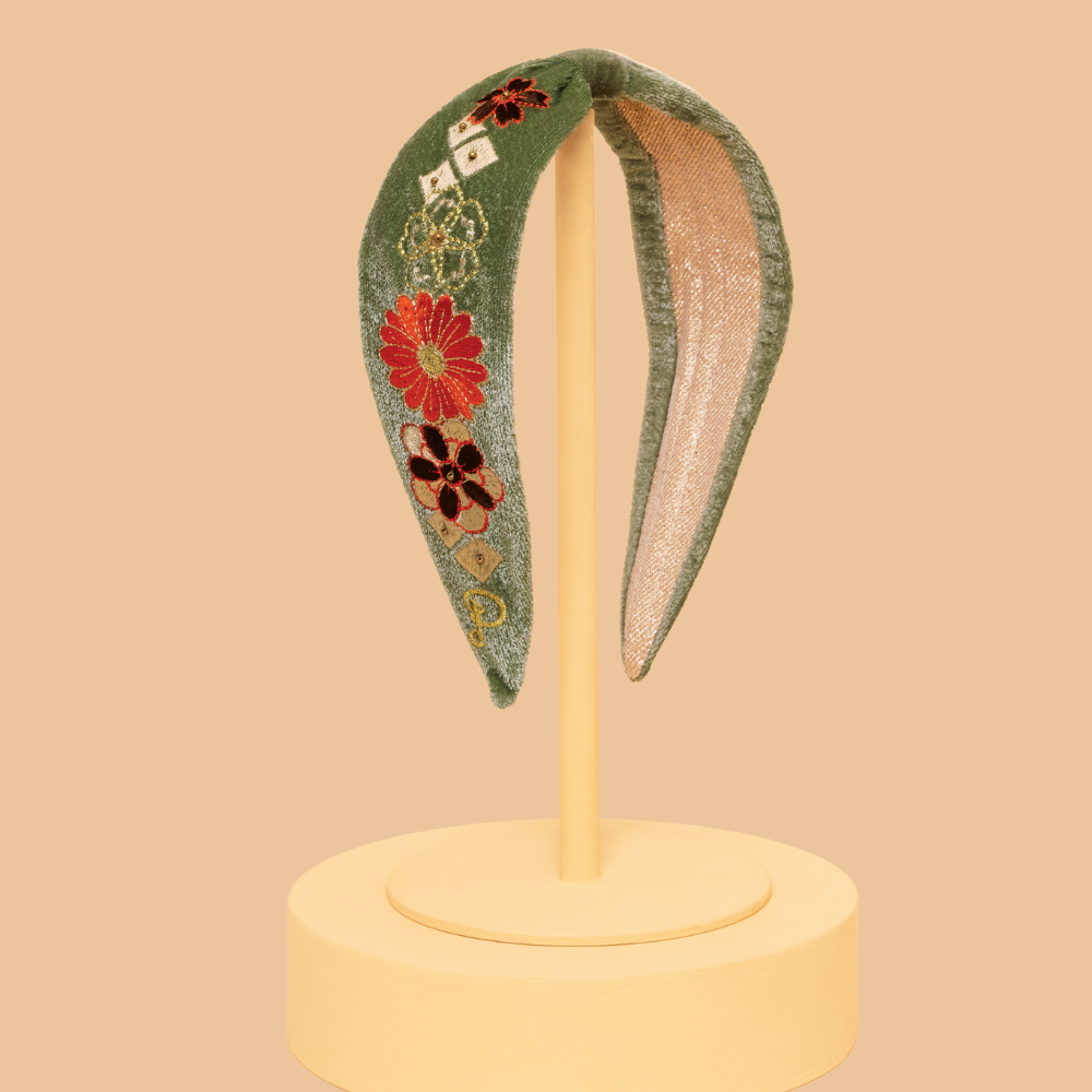 Ladies Embroidered Narrow Headband Perfect Gift by Powder Design