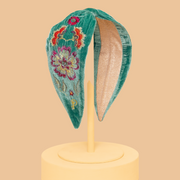Ladies Embroidered Velvet Headband Perfect Gift by Powder Design