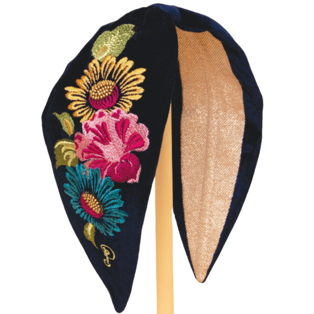 Ladies Embroidered Velvet Headband Perfect Gift by Powder Design AW23
