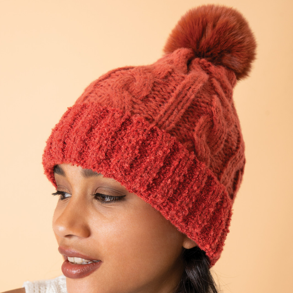 Ladies Freya Pompom Hat Perfect Gift By Powder Design