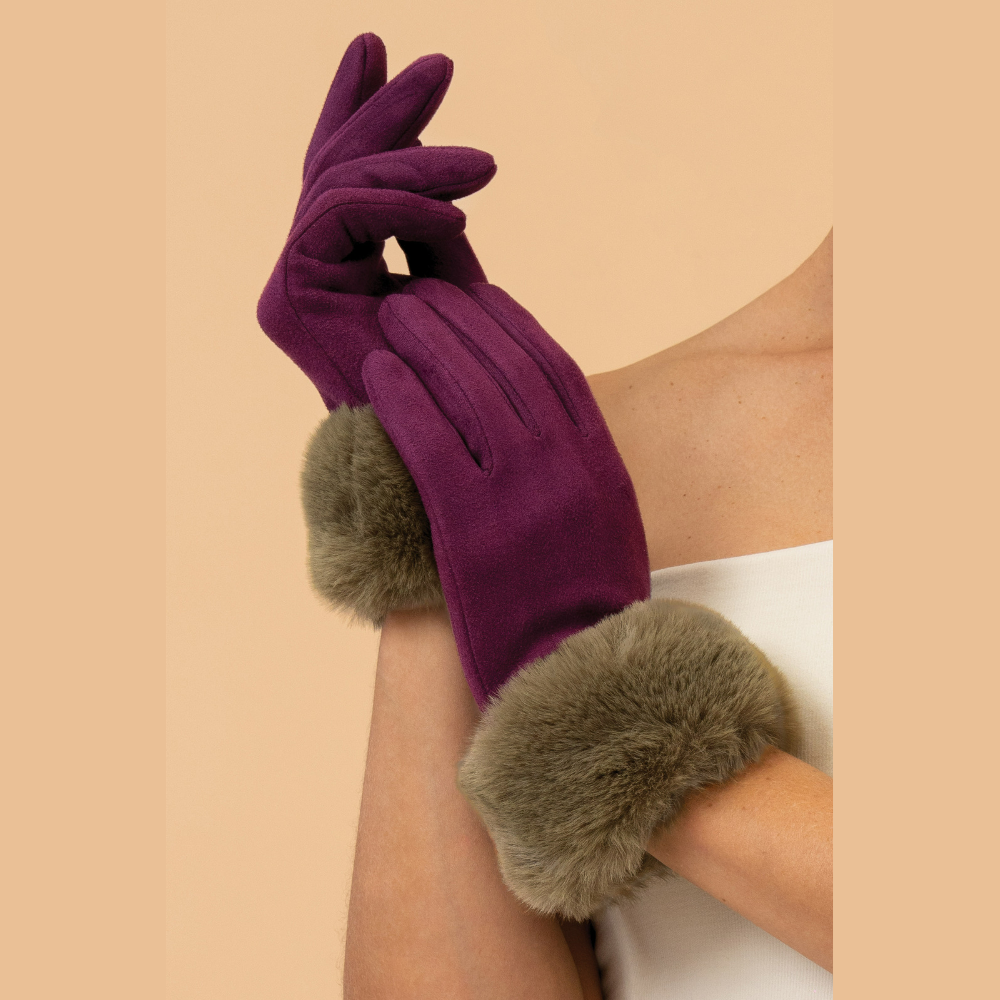 Ladies Bettina Faux Suede Gloves Perfect Gift by Powder Design