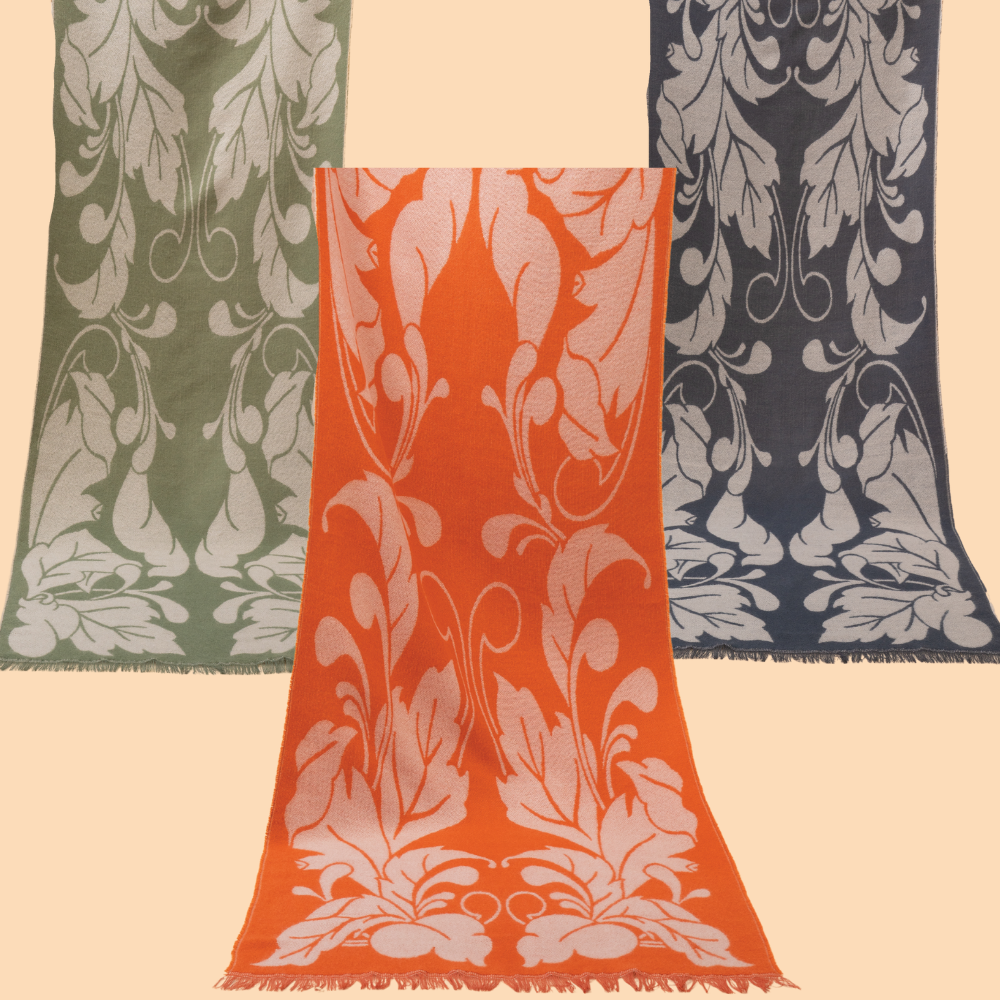 Ladies Opulent Flourish Woven Scarf Perfect Gift by Powder Design AW23