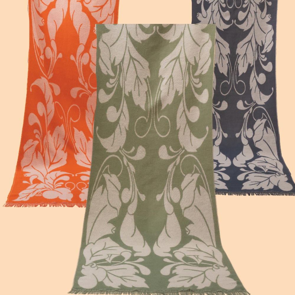 Ladies Opulent Flourish Woven Scarf Perfect Gift by Powder Design AW23