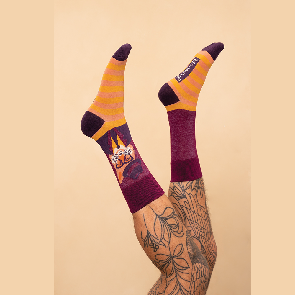 Men's Bamboo Mix Ankle Sock Woodland Gentry Fox Perfect Gift by Powder Design