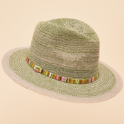 Ladies Natalie Sun Hat Fern With Shimmer Band By Powder Design NAT44 SS24