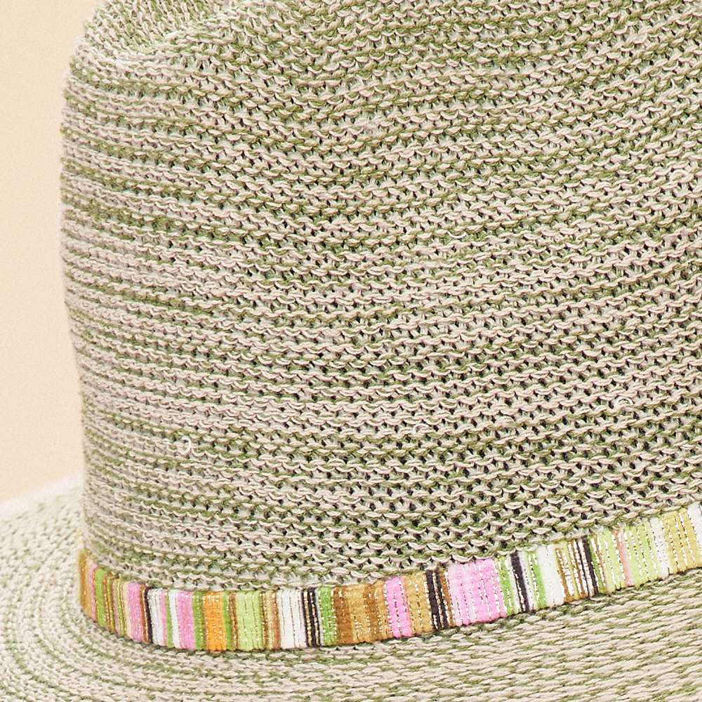 Ladies Natalie Sun Hat Fern With Shimmer Band By Powder Design NAT44 SS24