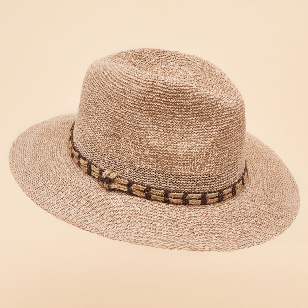Ladies Natalie Sun Hat Natural With Rope Band By Powder Design NAT39 SS24