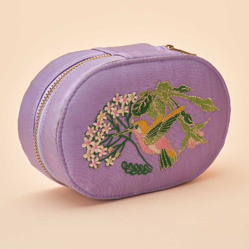 Ladies Oval Jewellery Box Hummingbird By Powder Design OJBX SS24