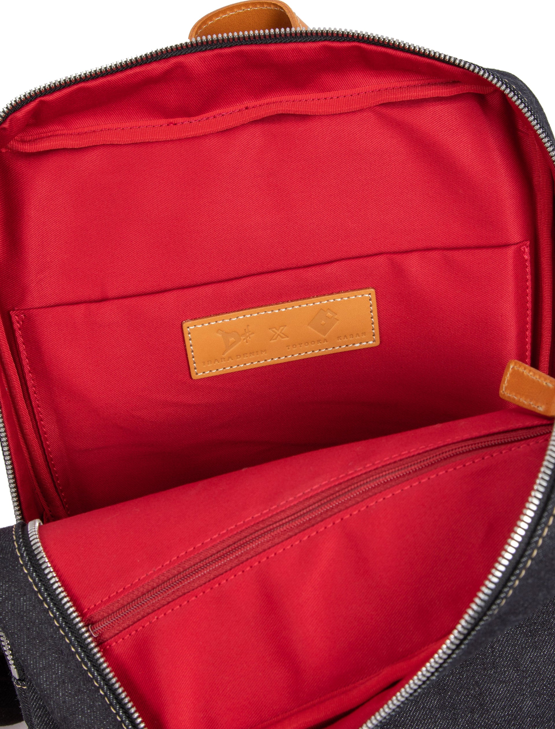Toyooka Topline Japanese Denim Rucksack with Leather Detail