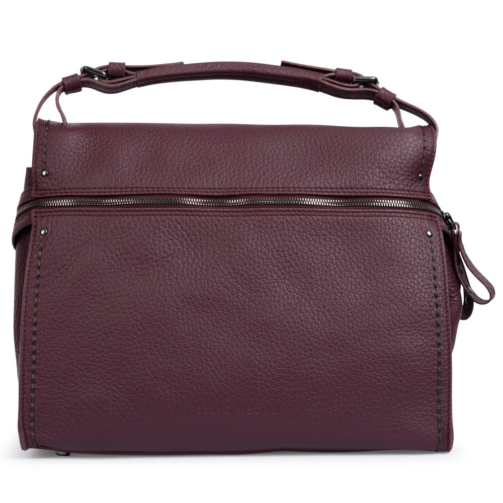 Ladies Handbag Leather Bordeaux Queen 19164 Perfect Gift By Plinio Visona