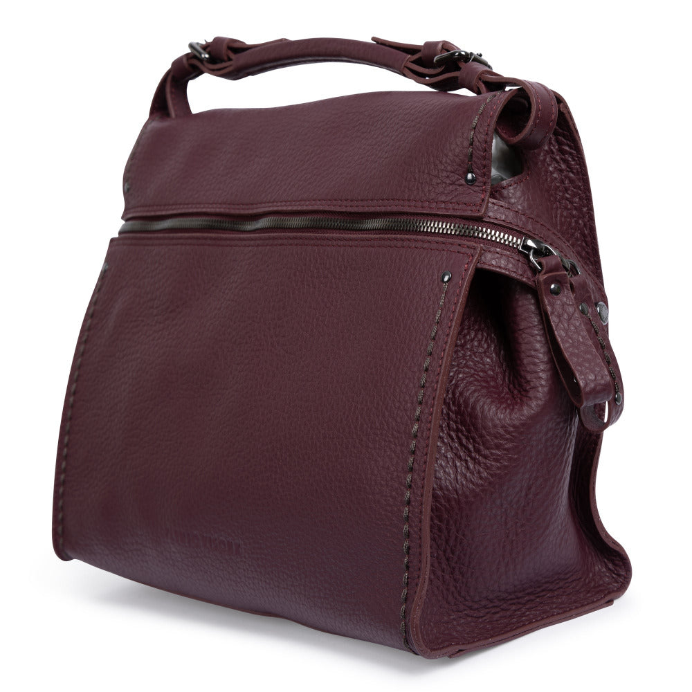 Ladies Handbag Leather Bordeaux Queen 19164 Perfect Gift By Plinio Visona