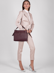 Plinio Visona Queen Bordeaux Calfskin Leather Ladies Handbag