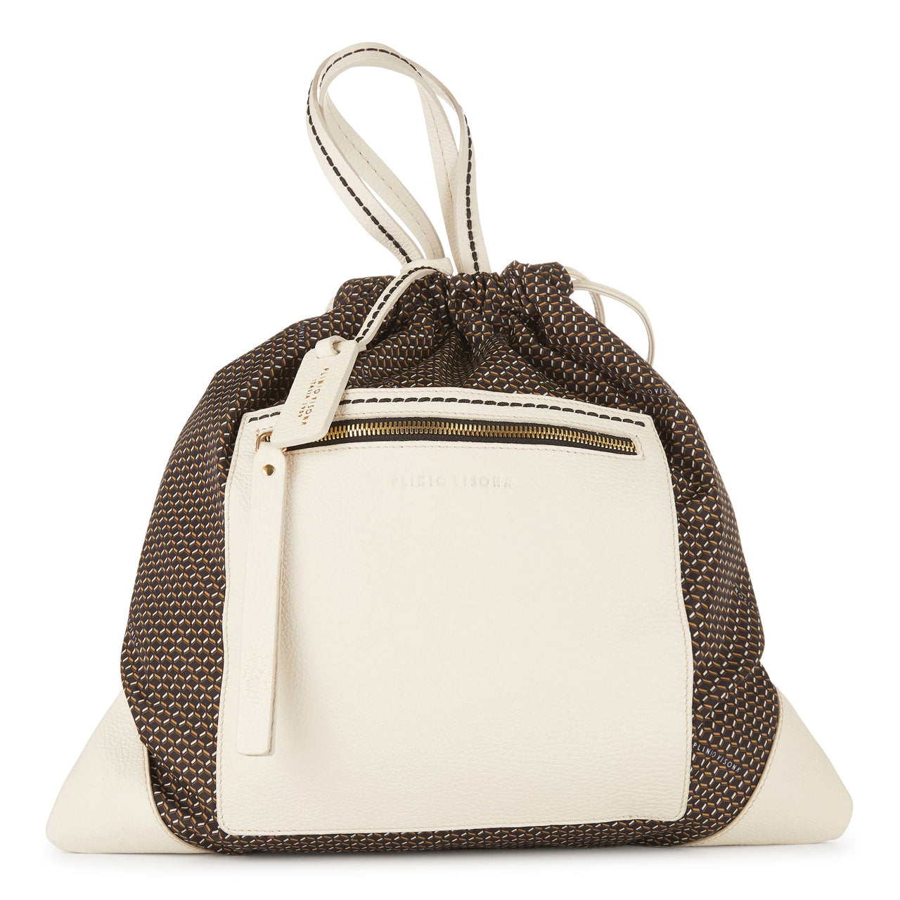 Plinio Visona Plinio Leather Trimmed Ladies Fabric Rucksack