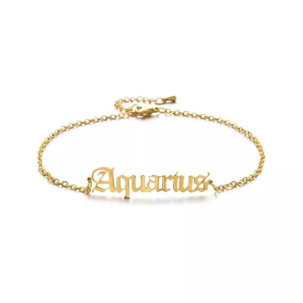 Ladies Zodiac Star Sign Gold Plated Bracelet Jewellery Gift Last True Angel