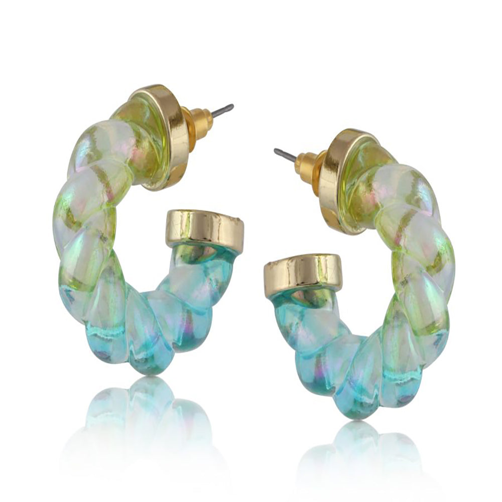 Ladies Earrings Andrea Iridescent Resin Swirl Perfect Jewellery Gift by Big Metal London