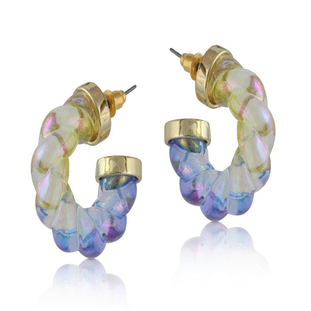 Ladies Earrings Andrea Iridescent Resin Swirl Perfect Jewellery Gift by Big Metal London