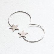 Ladies Earrings Vivianne Star Open Pull Through Hoops Perfect Jewellery Gift by Big Metal London