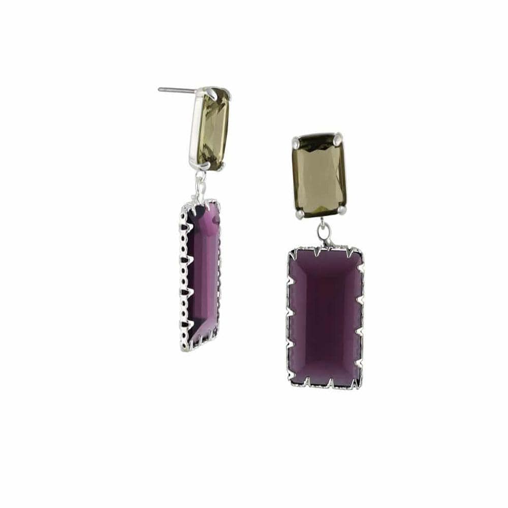 Ladies Pierced Earrings BEATRICE Allure Stone Cut Luxe Jewellery Gift by Big Metal London