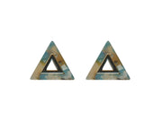 Ladies Pierced Earrings CONSTANCE Triangle Resin Earrings Jewellery Gift by Big Metal London