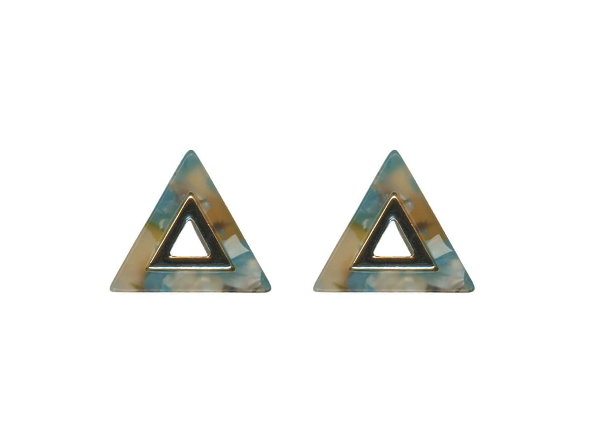 Ladies Pierced Earrings CONSTANCE Triangle Resin Earrings Jewellery Gift by Big Metal London