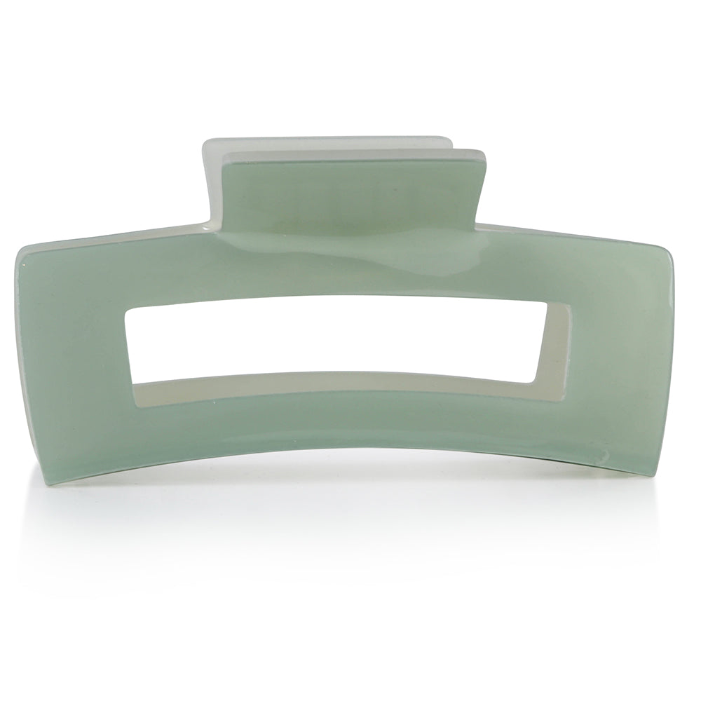 Bulldog Oversized Hairclip in Resin REBECCA by Big Metal London in sage green