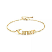 Ladies Zodiac Star Sign Gold Plated Bracelet Jewellery Gift Last True Angel