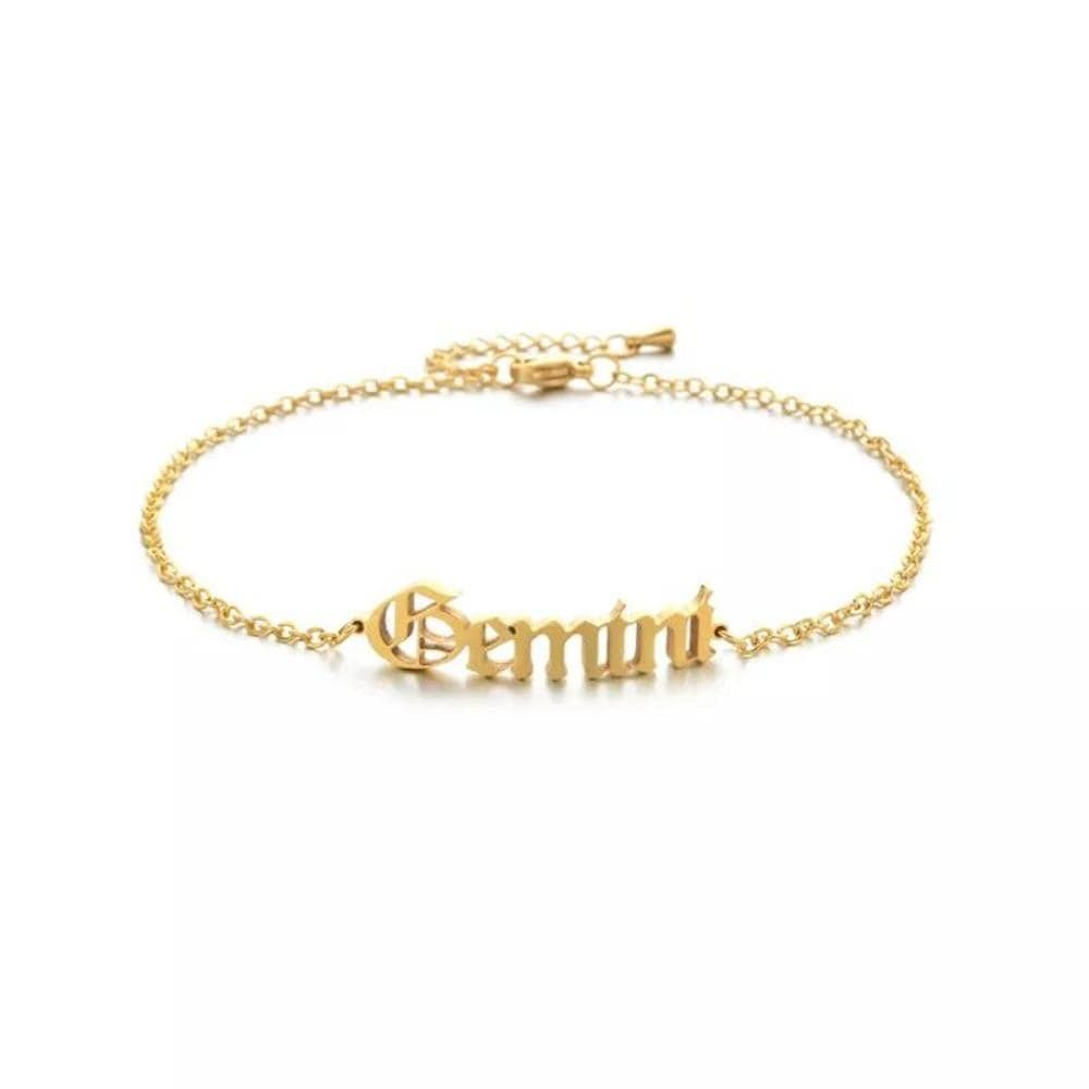 Ladies Zodiac Star Sign Gold Plated Bracelet Jewellery Gift Last True Angel