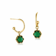 Ladies Tiny Hoop Earrings CAROLINE Crystal Pear Stone for Pierced Ears Perfect Jewellery Gift by Big Metal London