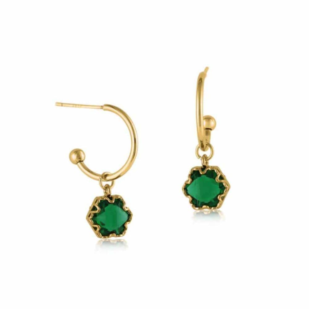 Ladies Tiny Hoop Earrings CAROLINE Crystal Pear Stone for Pierced Ears Perfect Jewellery Gift by Big Metal London
