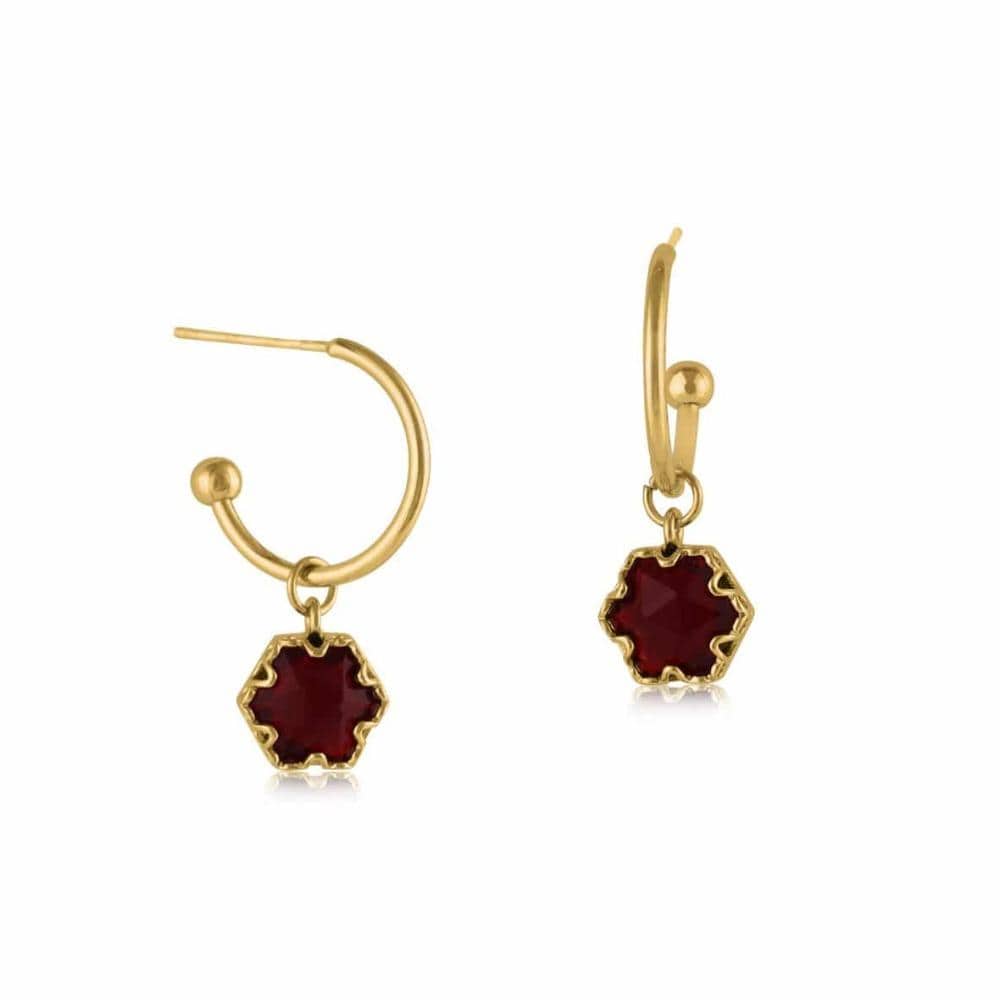 Ladies Tiny Hoop Earrings CAROLINE Crystal Pear Stone for Pierced Ears Perfect Jewellery Gift by Big Metal London