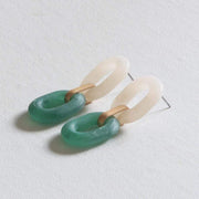 Ladies Earrings for Pierced Ears PETRA Matte Resin Links Jewellery Gift by Big Metal London