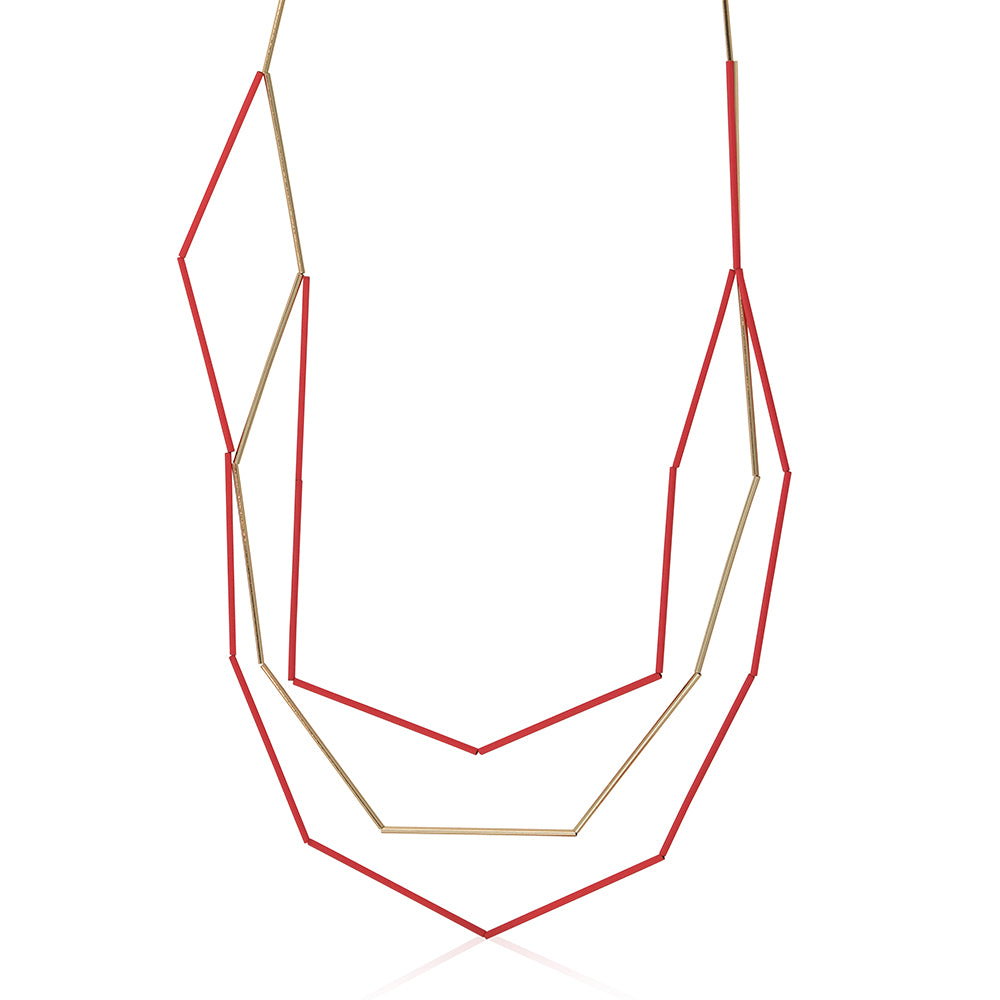 Ladies 3 strand short row necklace CLAIRE by Big Metal London 2555