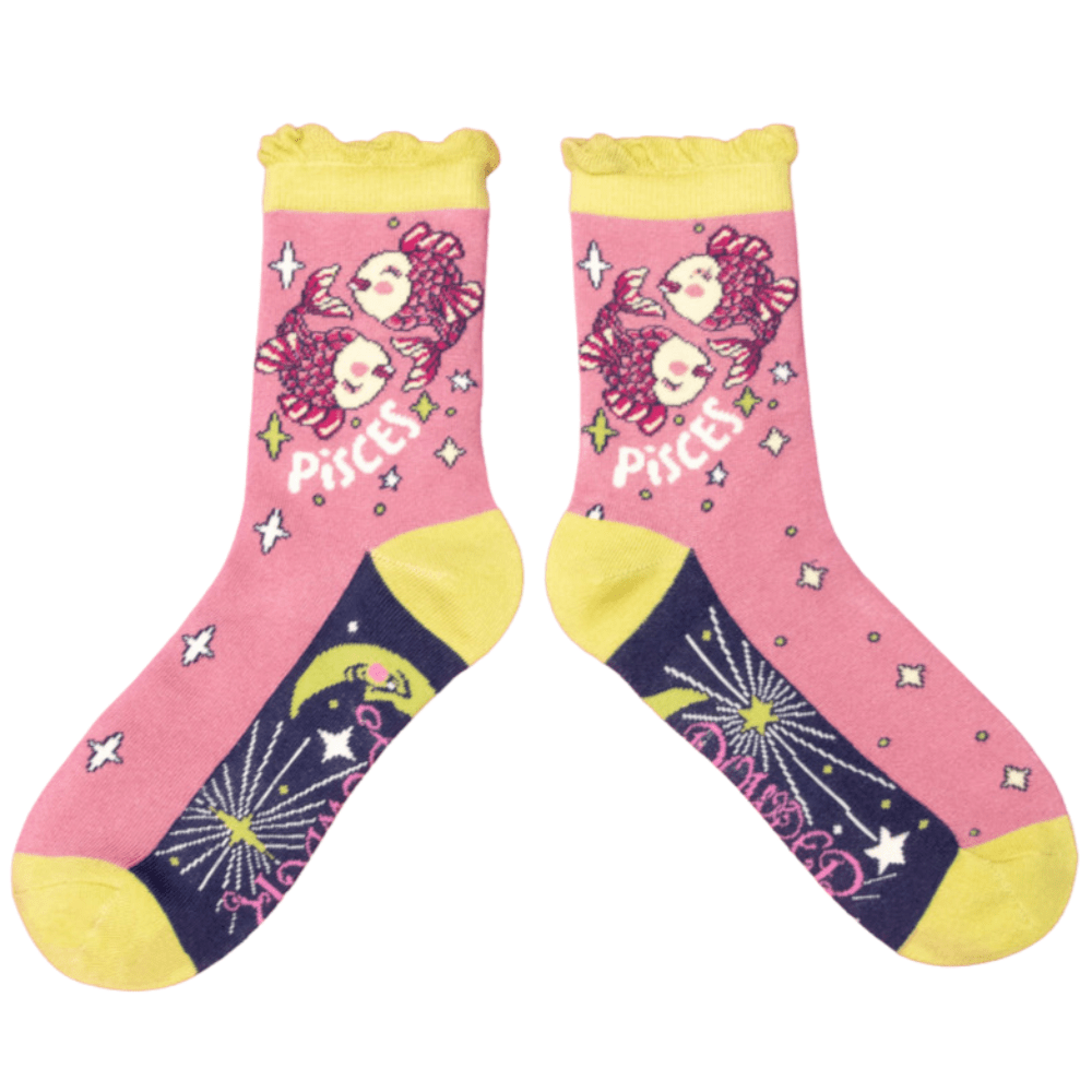Ladies Bamboo Zodiac Ankle Socks perfect gift by Powder-UK - Pisces