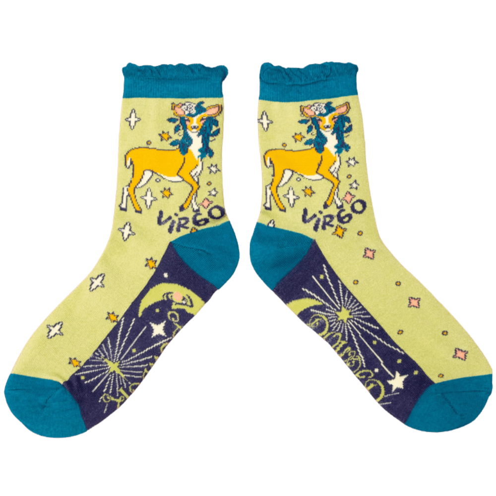 Ladies Bamboo Zodiac Ankle Socks perfect gift by Powder-UK - Virgo