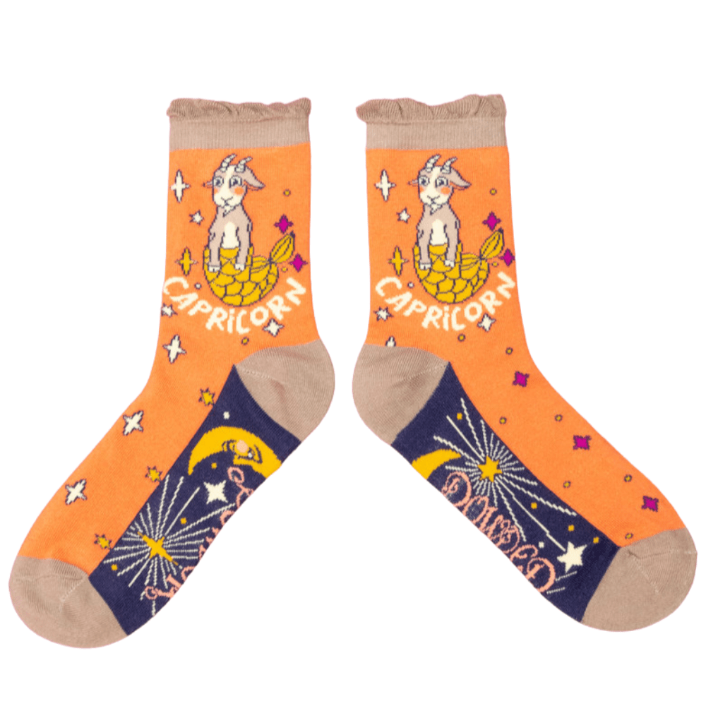 Ladies Bamboo Zodiac Ankle Socks perfect gift by Powder-UK - Capricorn