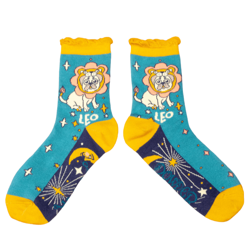 Ladies Bamboo Zodiac Ankle Socks perfect gift by Powder-UK - Leo