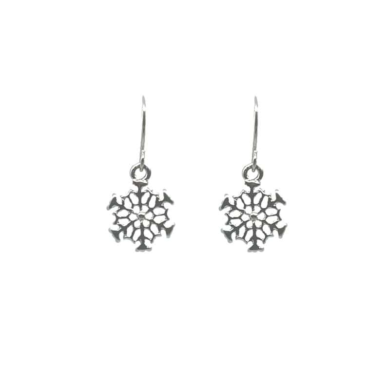 Ladies Christmas Pierced Earrings Silver Snowflakes Jewellery Gift Last True Angel LEQ93SH